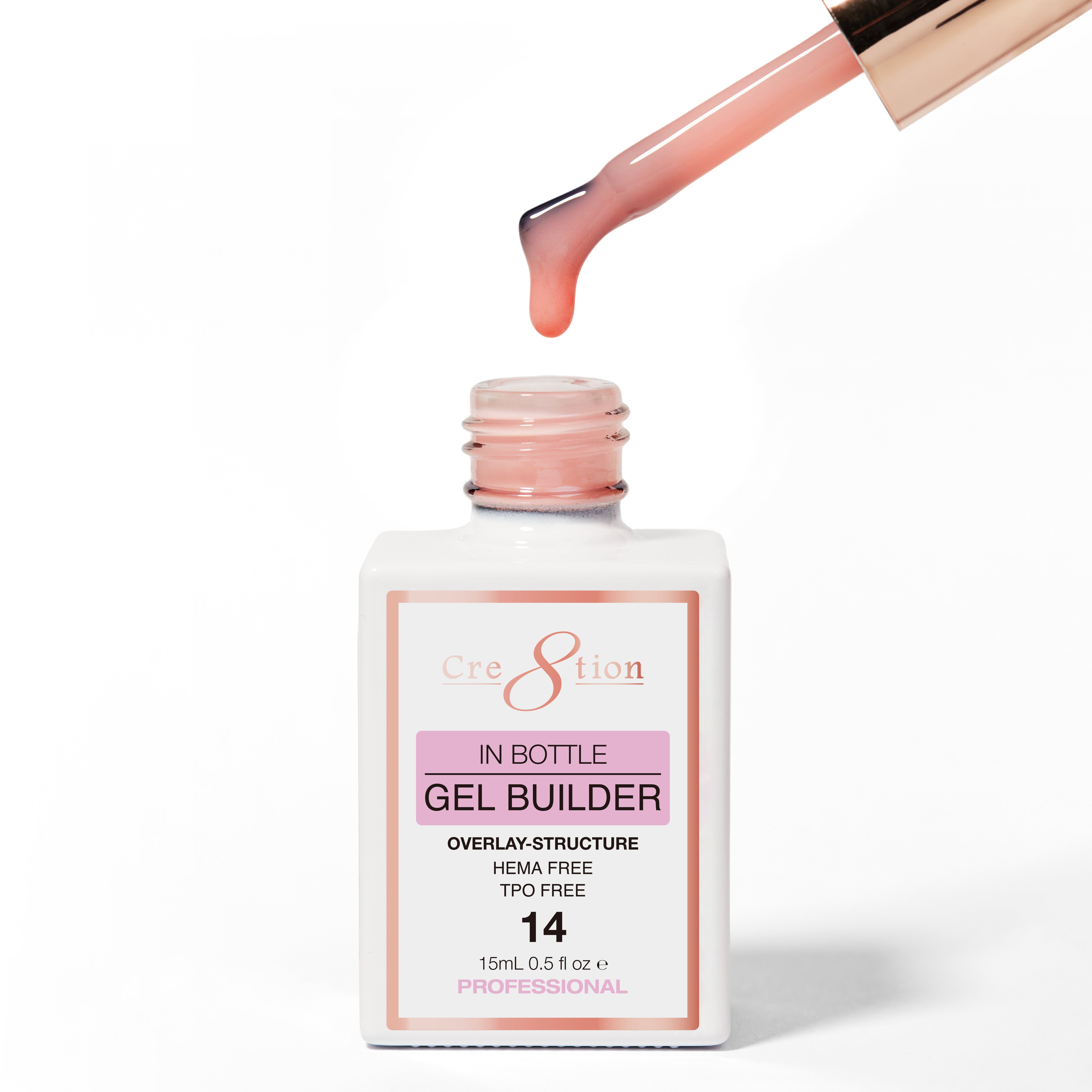 Cre8tion Gel Collection - Overlay/ Brush on Builder 0.5oz 14 Peach Popstar Glow