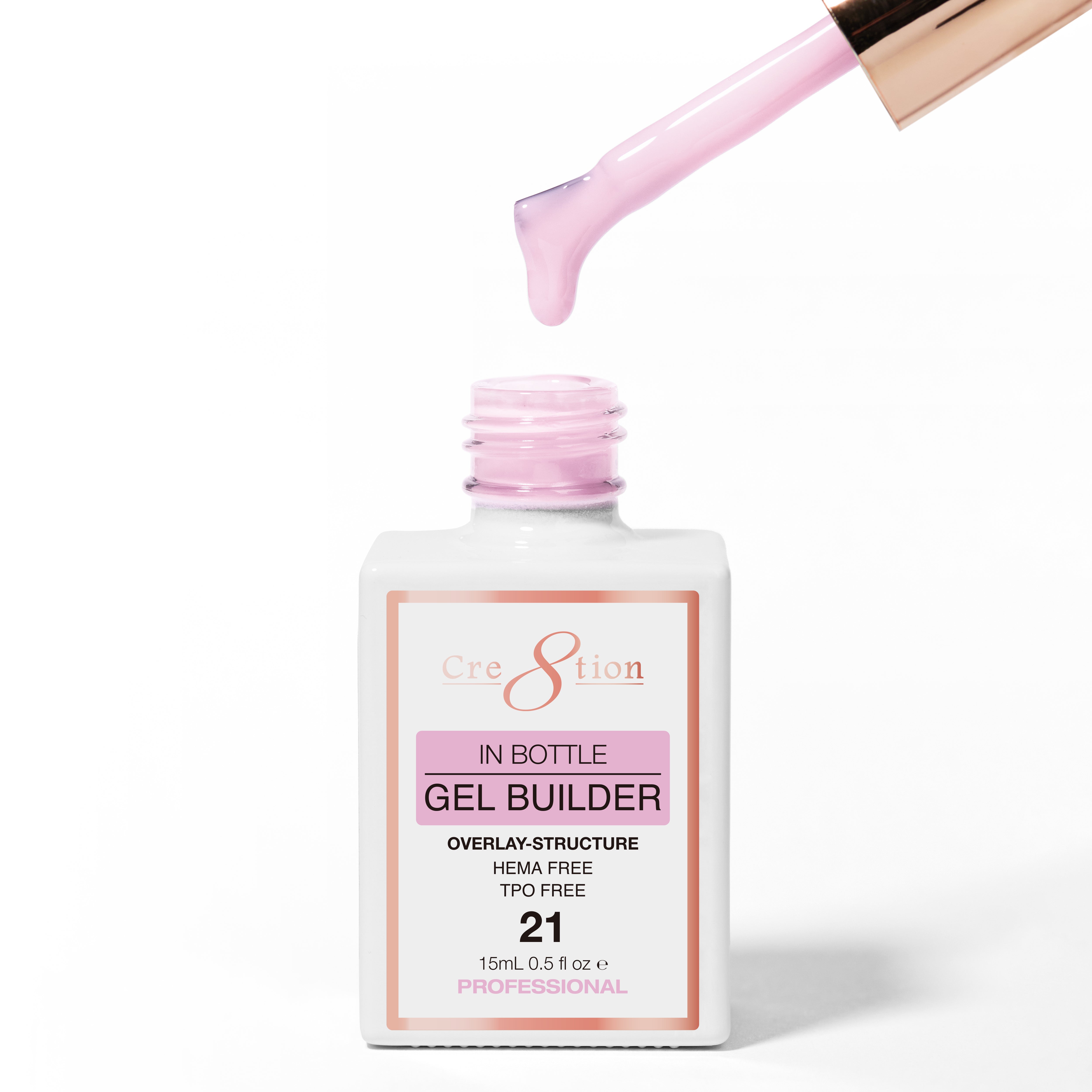 Cre8tion Gel Collection - Overlay/ Brush on Builder 0.5oz 21 Light Pink Perfection