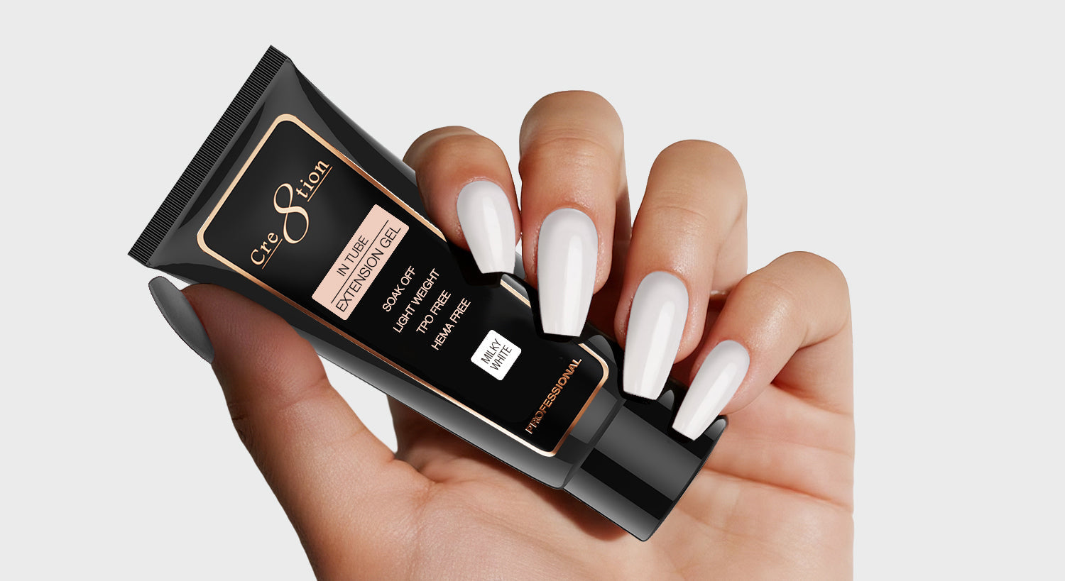 Cre8tion Poly Gel-Extension Gel In Tube 2oz - Milky White