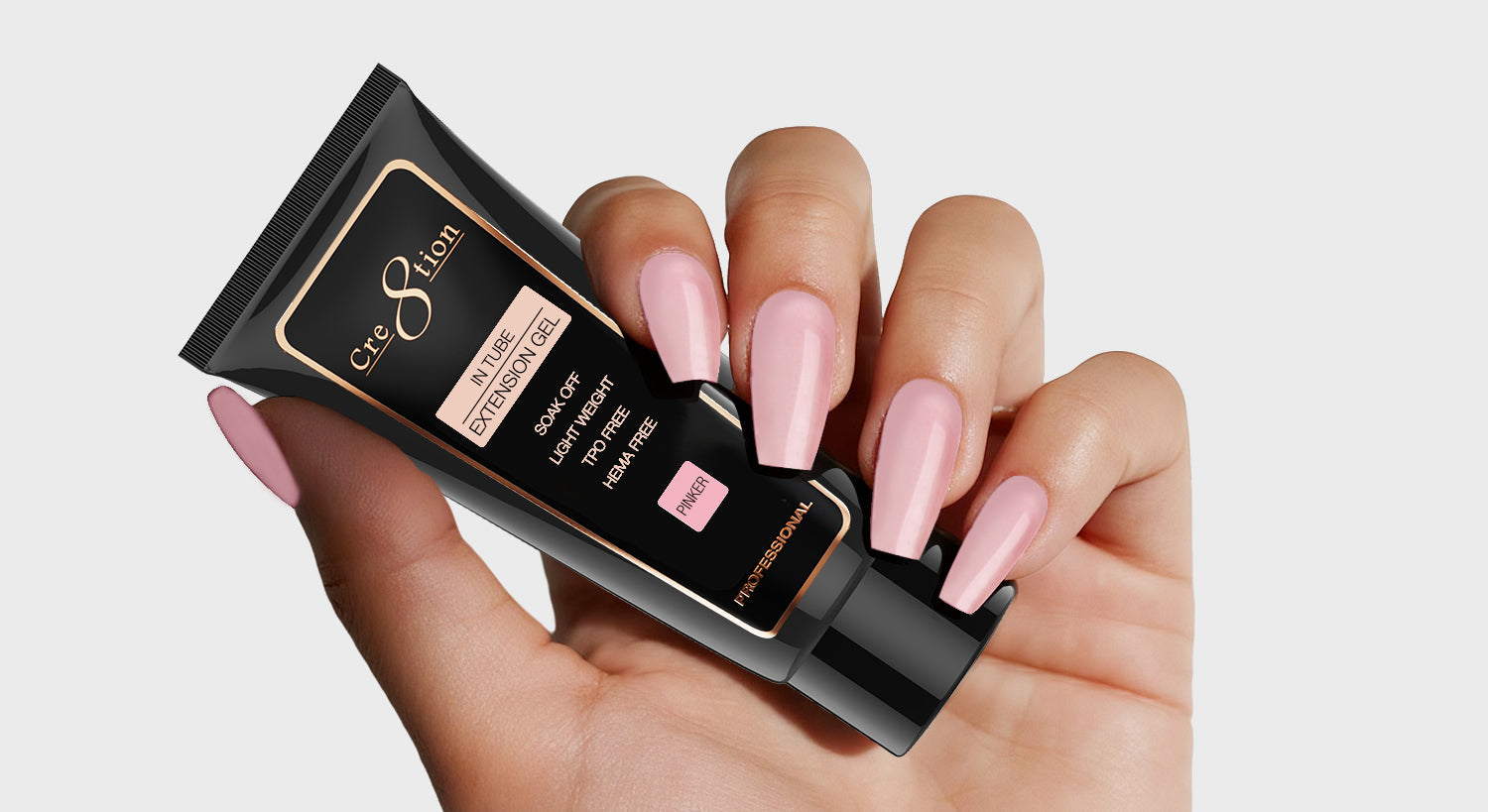 Cre8tion Poly Gel-Extension Gel In Tube 2oz - Transparent Pinker