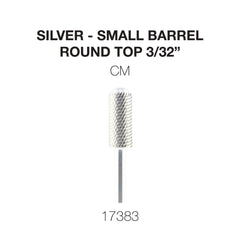 Cre8tion Silver Carbide- Small Barrel-Round Top- 3/32"