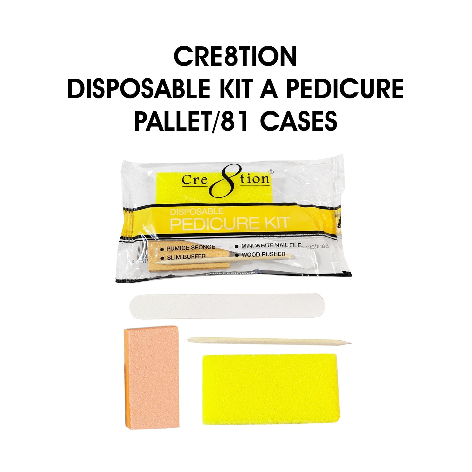 Cre8tion Disposable Kit A Pedicure - Pallet of 81 cases , case/200 kits