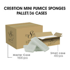 Cre8tion Mini Disposable Pumice Sponges 400 pcs - Pallet of 36 cases