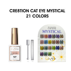 Cre8tion Cat Eye Gel 0.5oz - Mystical Collection - 21 colors (#95 - #103, #127 - #138) w/ 1 Magnet Duo, 1 Magnet Bar & 1 Color Chart