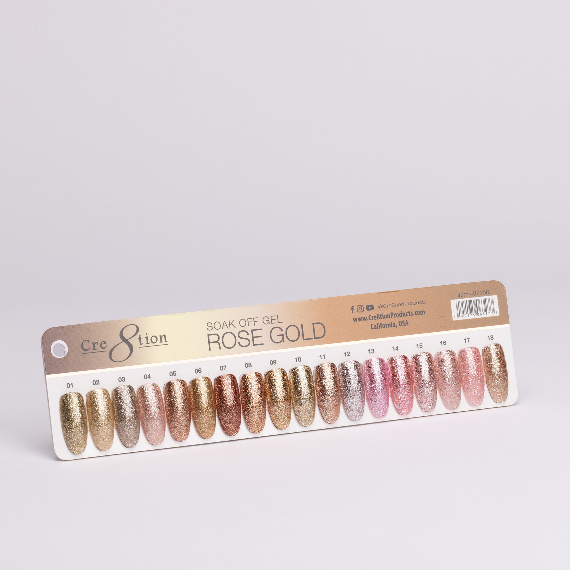 Cre8tion Color Chart - Rose Gold 18 colors