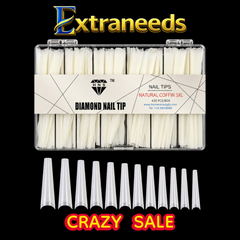 HNS DIAMOND NAIL TIP NATURAL COFFIN