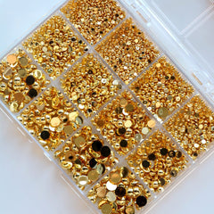Cre8tion Nail Art Accessory Gold Flat Bottom 01