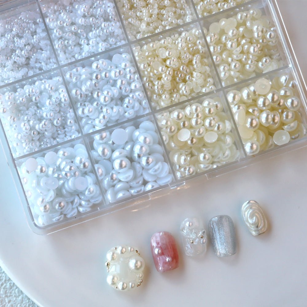 Cre8tion Nail Art Accessory Pearl Flat Bottom 03