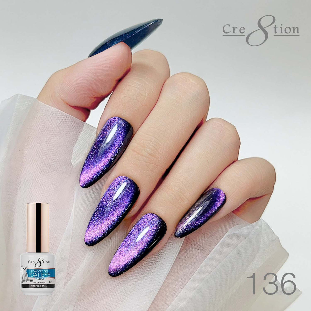 Cre8tion Cat Eye Gel 0.5oz - Mystical Collection - 136