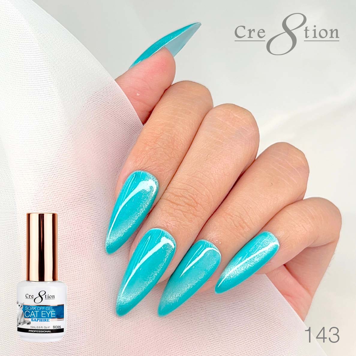 Cre8tion Saphire Cat Eye Gel 0.5oz 143