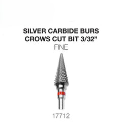 Cre8tion Silver Carbide Burs For Nails - Crows Cut Bit 3/32"