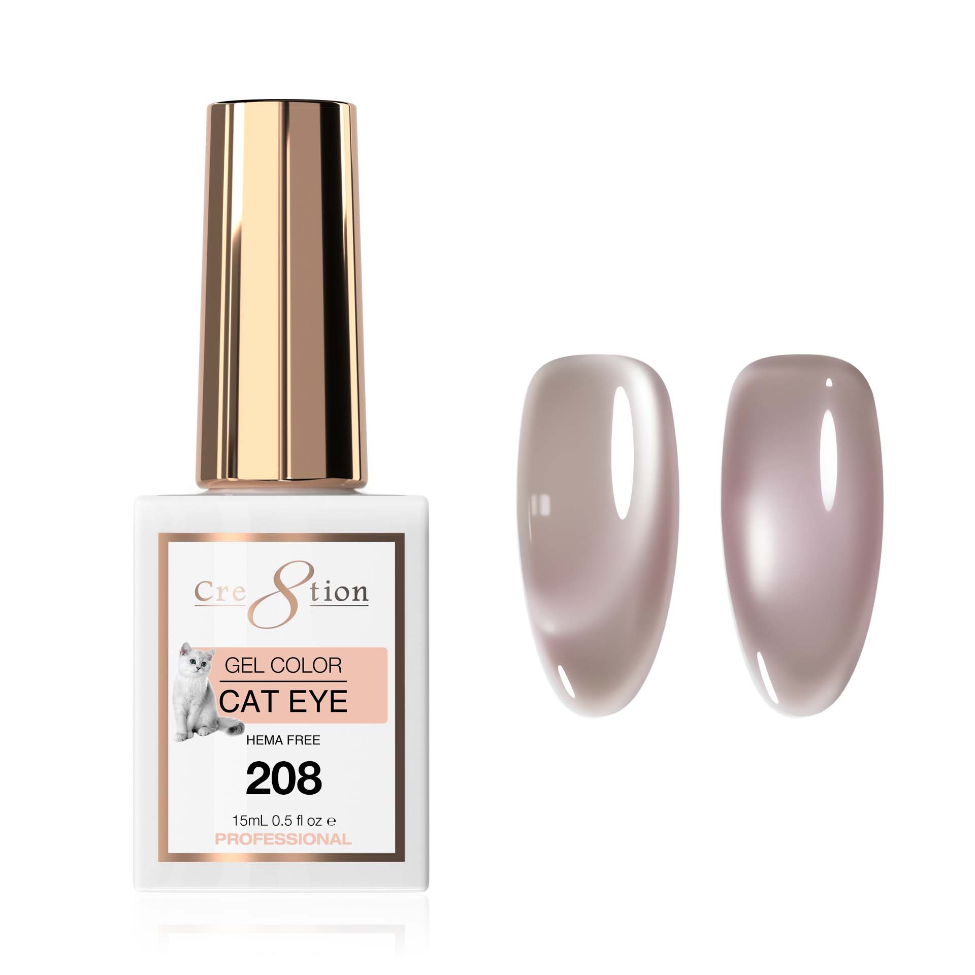 Cre8tion Cat Eye Soak Off Gel 0.5oz 208