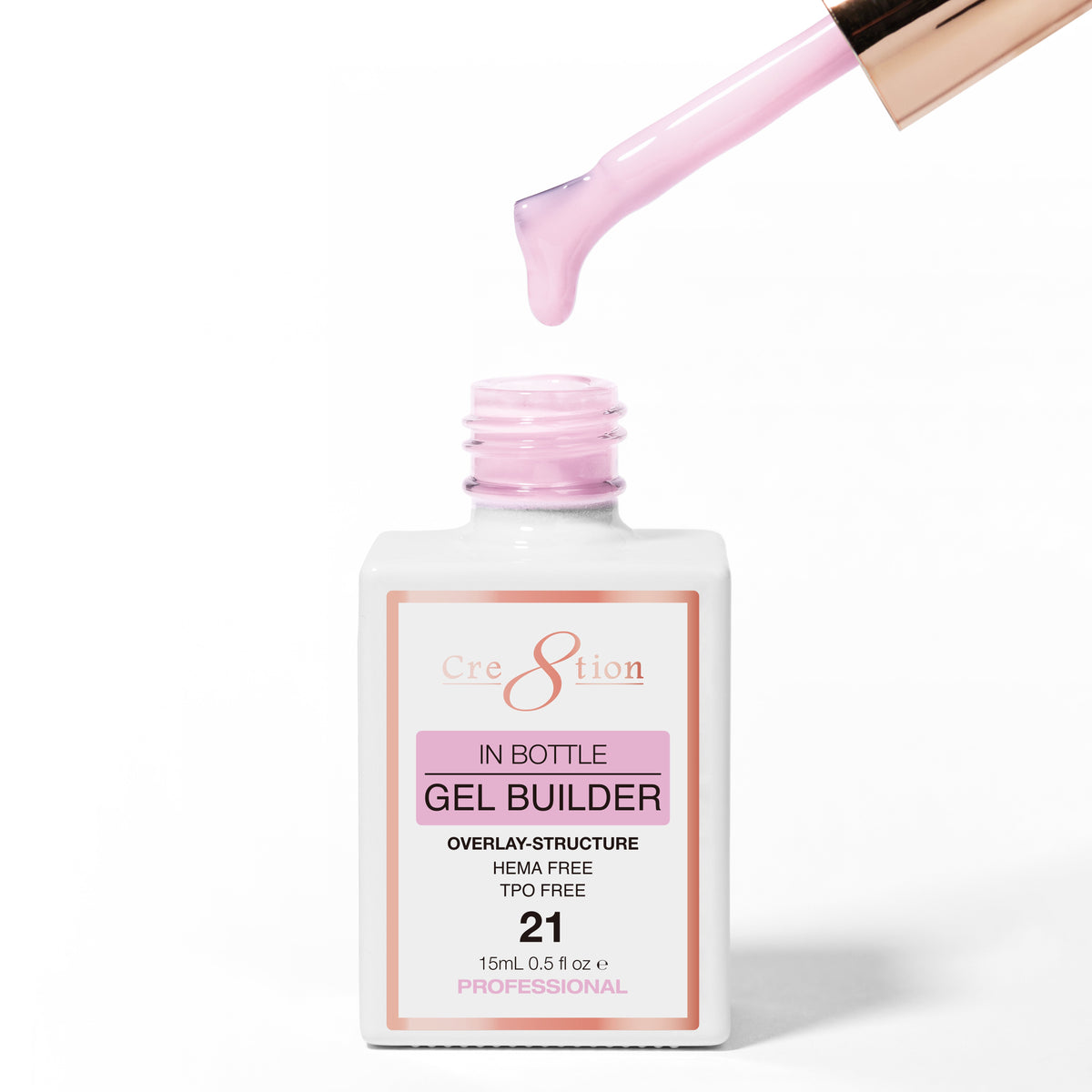 Cre8tion Gel Collection - Overlay/ Brush on Builder 0.5oz 21 Light Pink Perfection