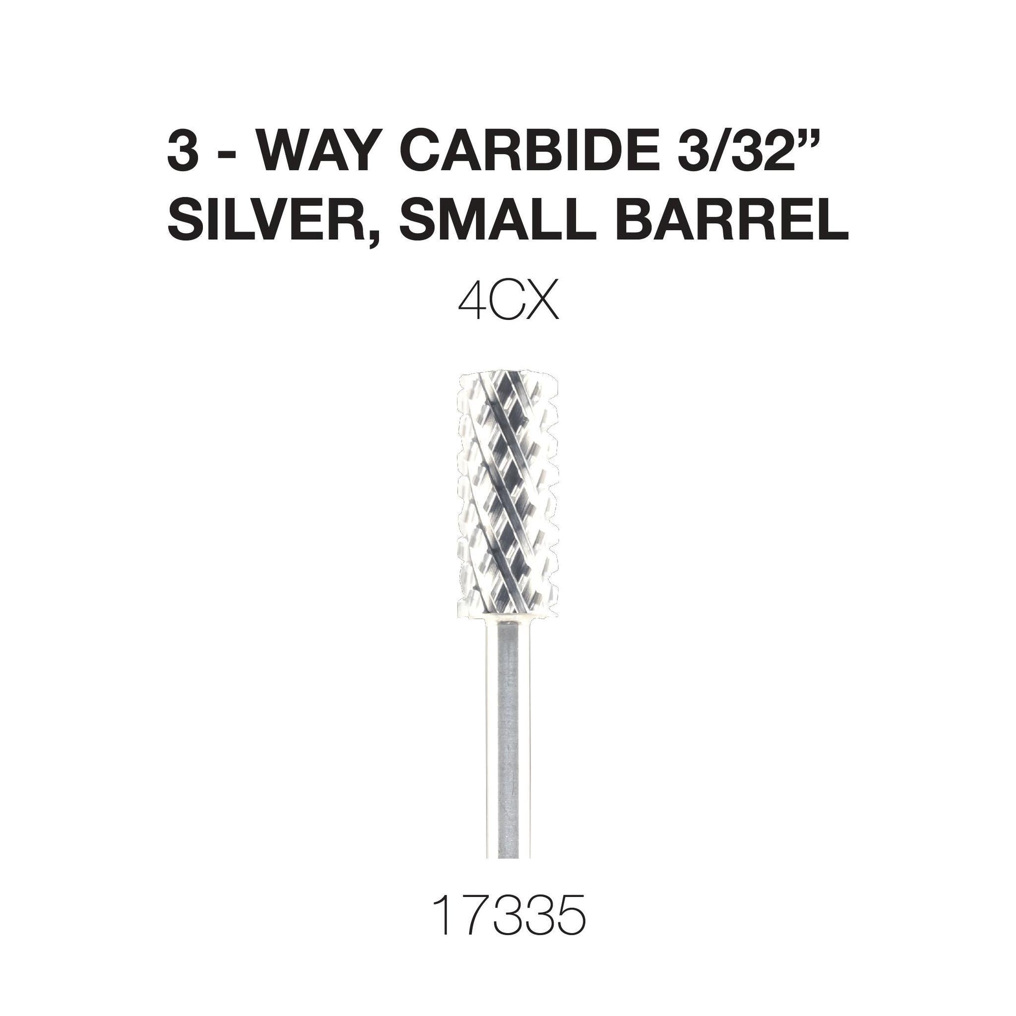 Cre8tion 3-Way Carbide Silver, Small Barrel 3/32"