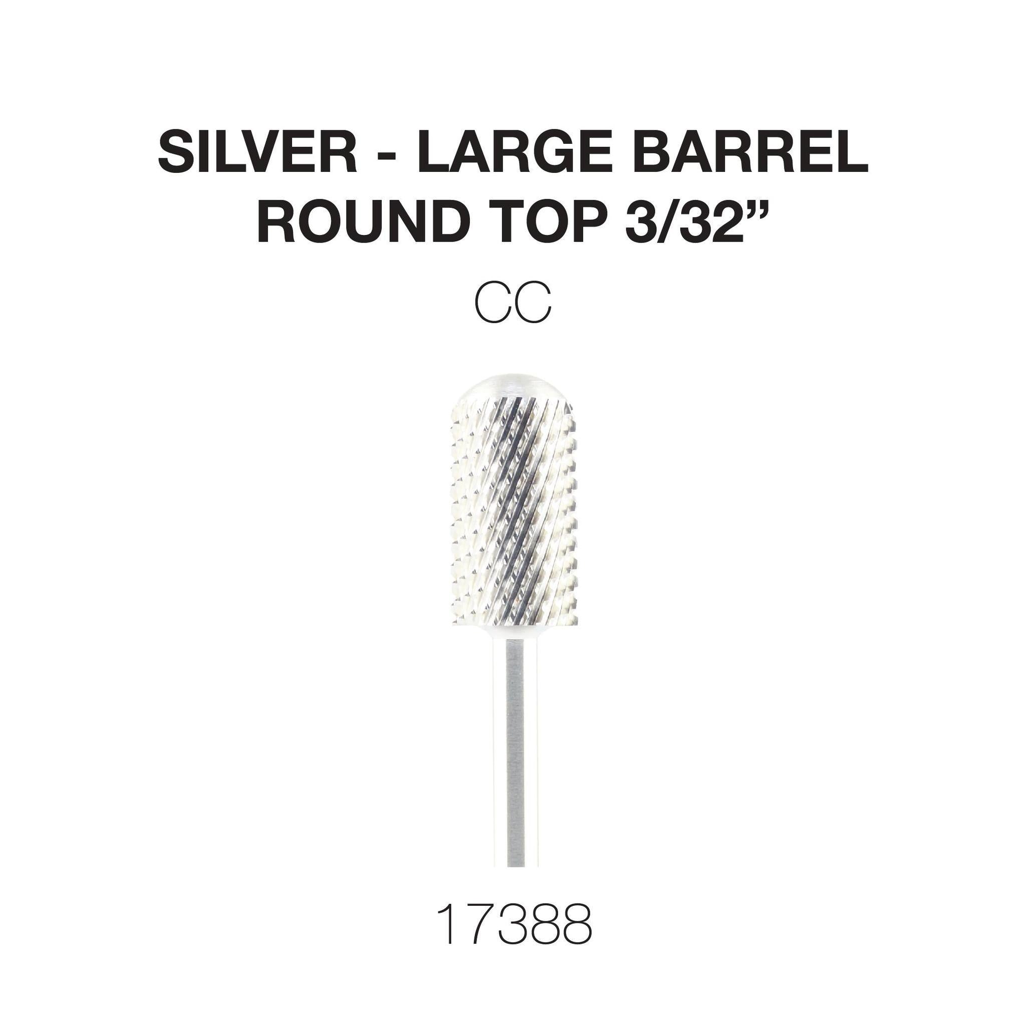 Cre8tion Silver Carbide- Large Barrel-Round Top- 3/32"