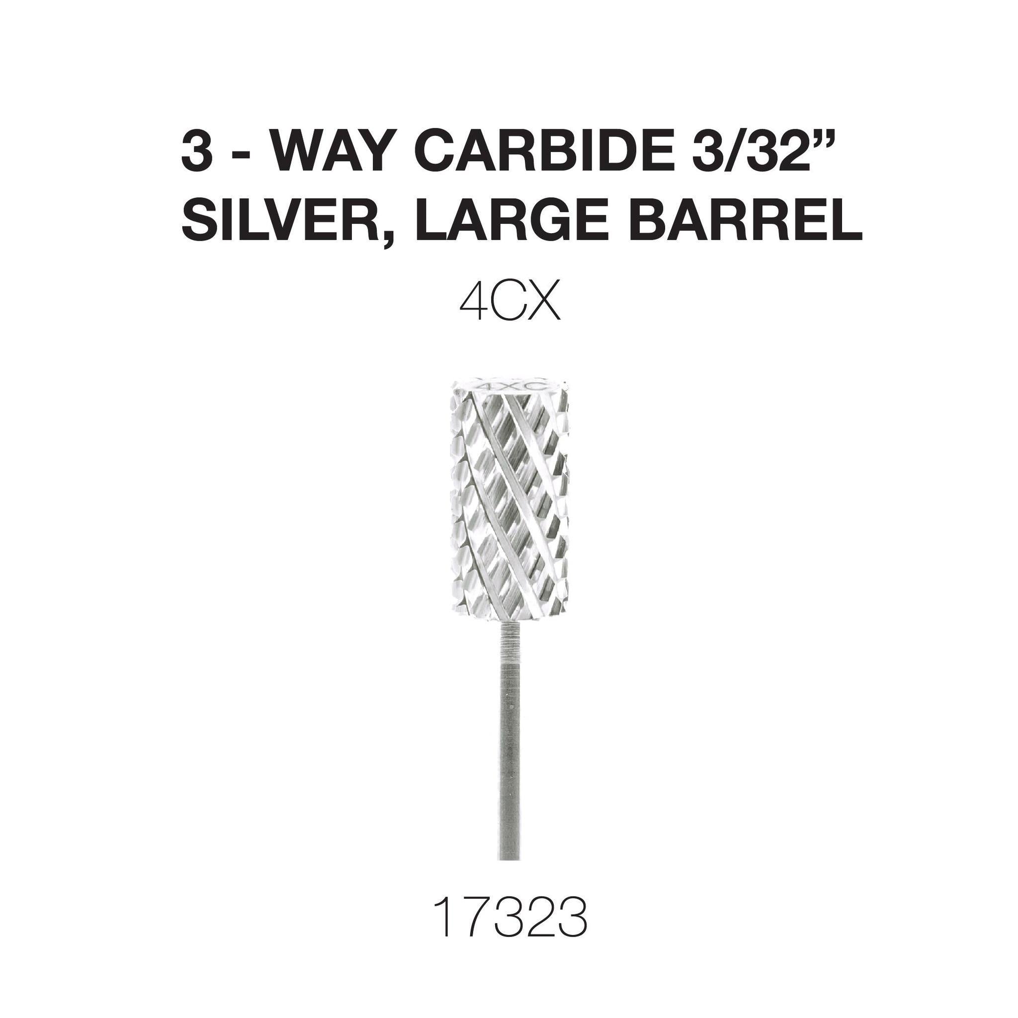 Cre8tion 3-Way Carbide Silver, Large Barrel 3/32"