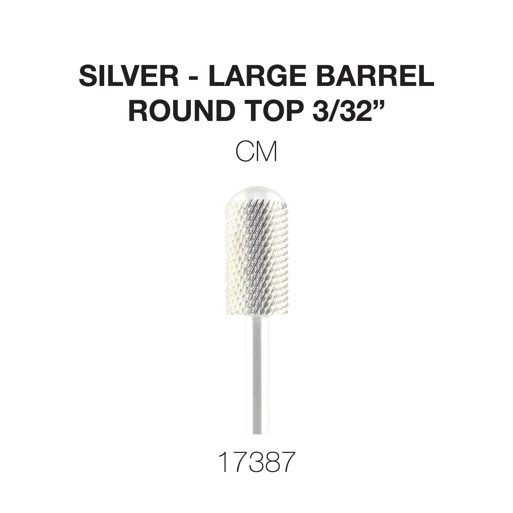 Cre8tion Silver Carbide- Large Barrel-Round Top- 3/32"