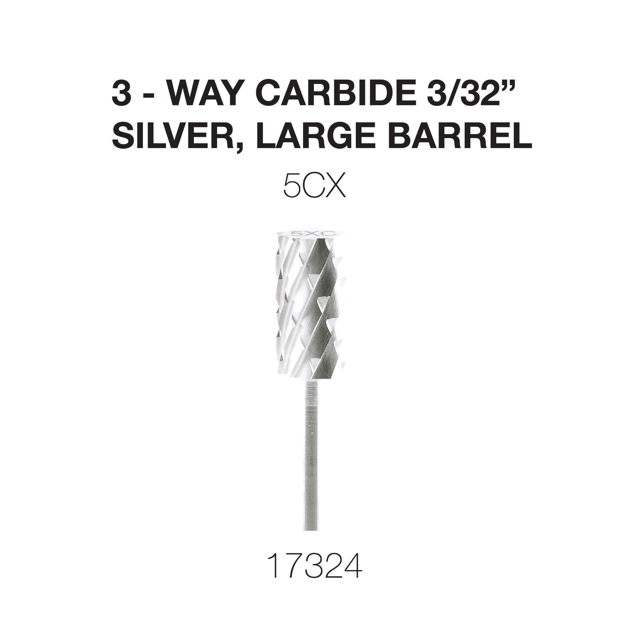 Cre8tion 3-Way Carbide Silver, Large Barrel 3/32"