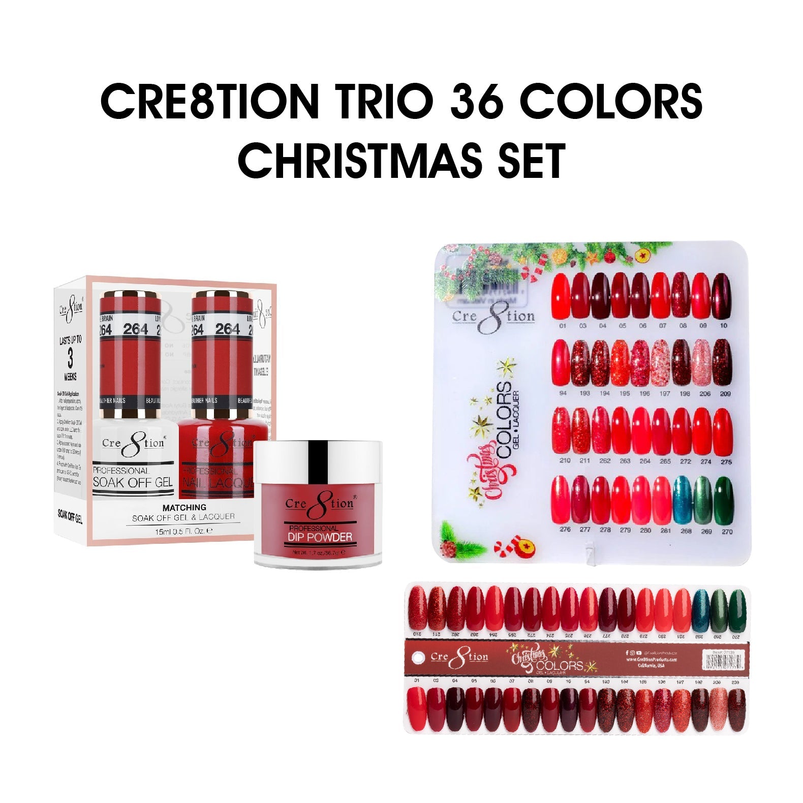 Cre8tion Matching Color - Christmas Collection - 36 colors w/ 2 Color Chart