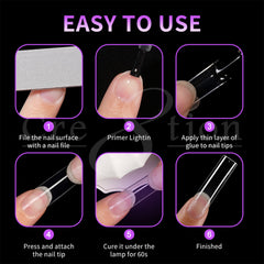 Cre8tion Special Shape Tip Square Clear - Long