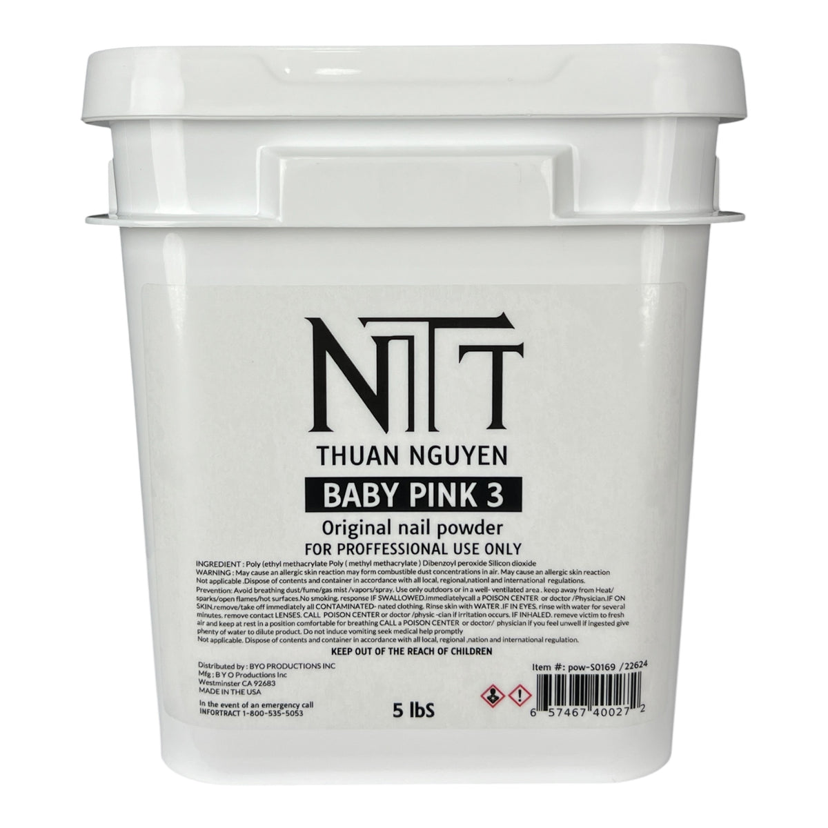 NTT BABY Pink 3 Nail Powder 5lbs [Buy 1 Free 1 Base 1 Top Rocky Top HEMA Free]
