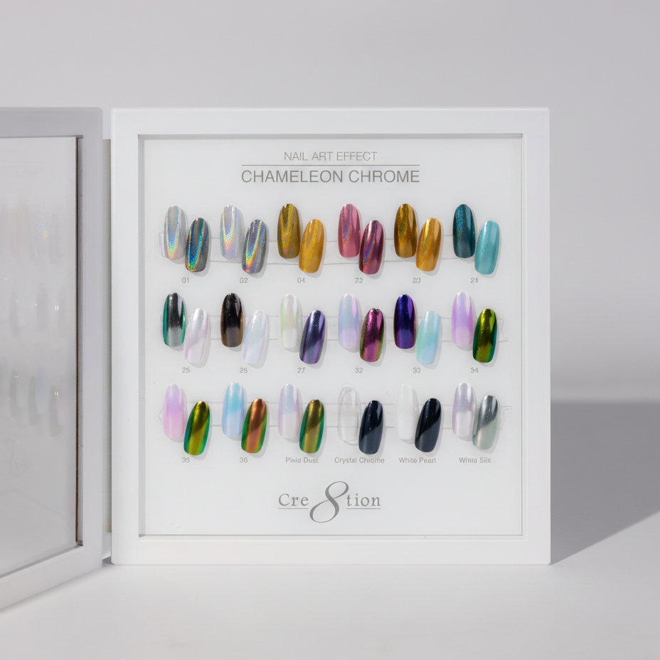 Cre8tion Acrylic Booklet - Nail Art Chameleon Chrome 18 Colors