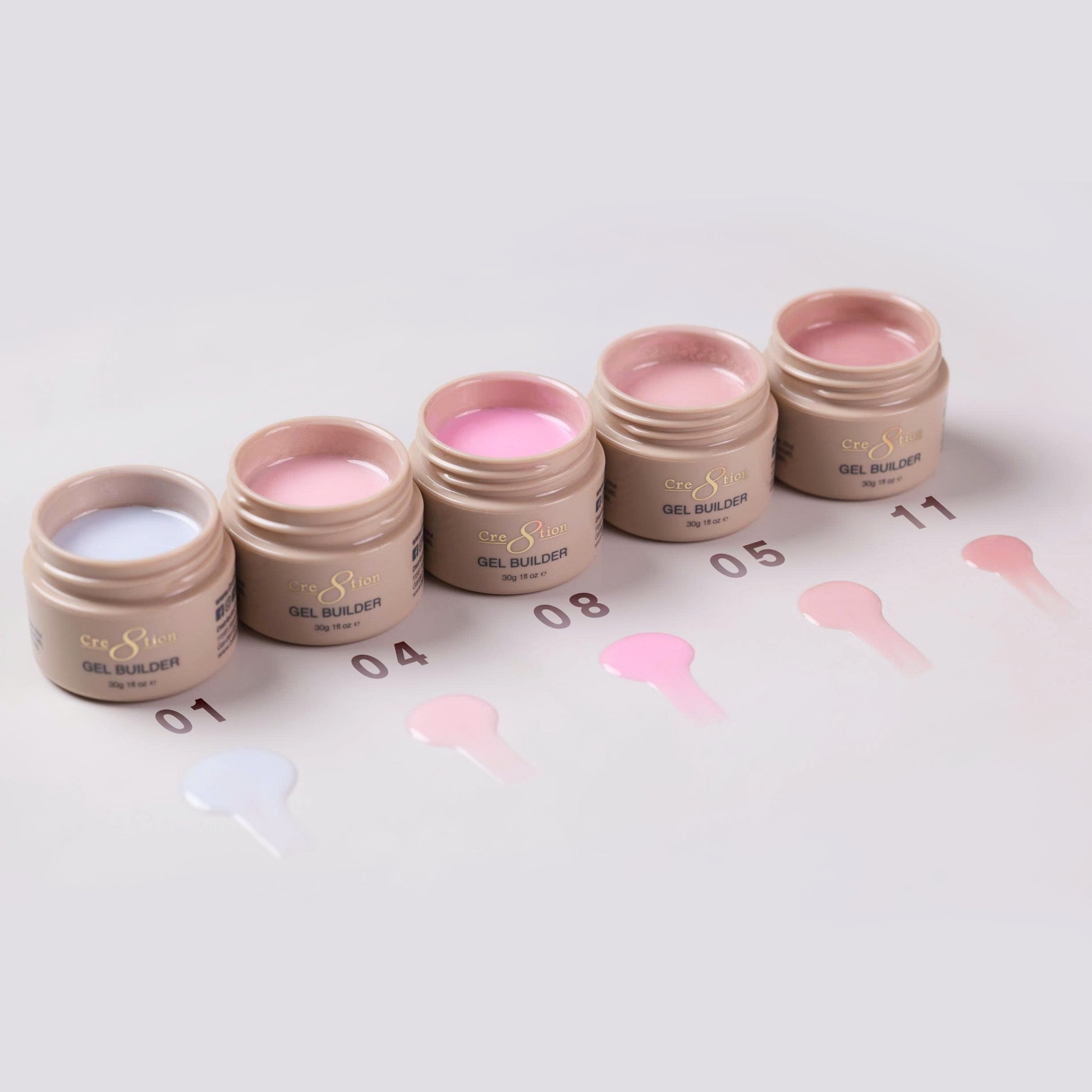 Cre8tion Gel Collection - Hema Free/TPO Free - Low Heat - Overlay/Builder Gel in Jar 24 Color Kit