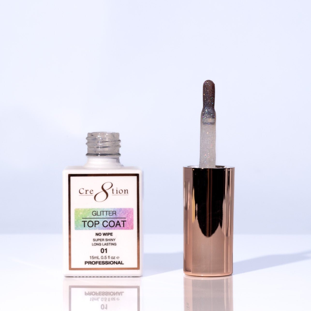 Cre8tion Glitter Top Coat 0.5oz 01