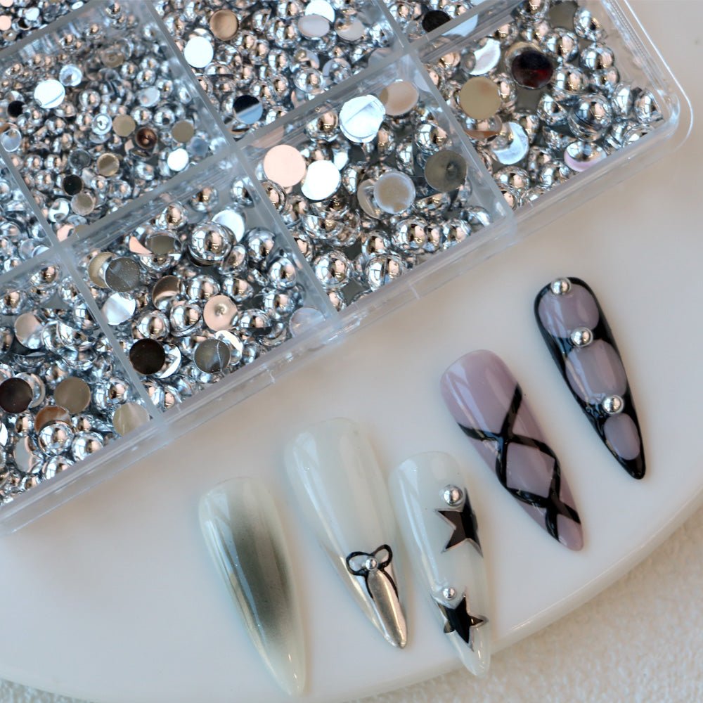 Cre8tion Nail Art Accessory Silver Flat Bottom 02