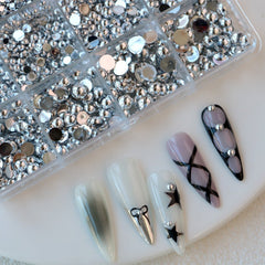 Cre8tion Nail Art Accessory Silver Flat Bottom 02