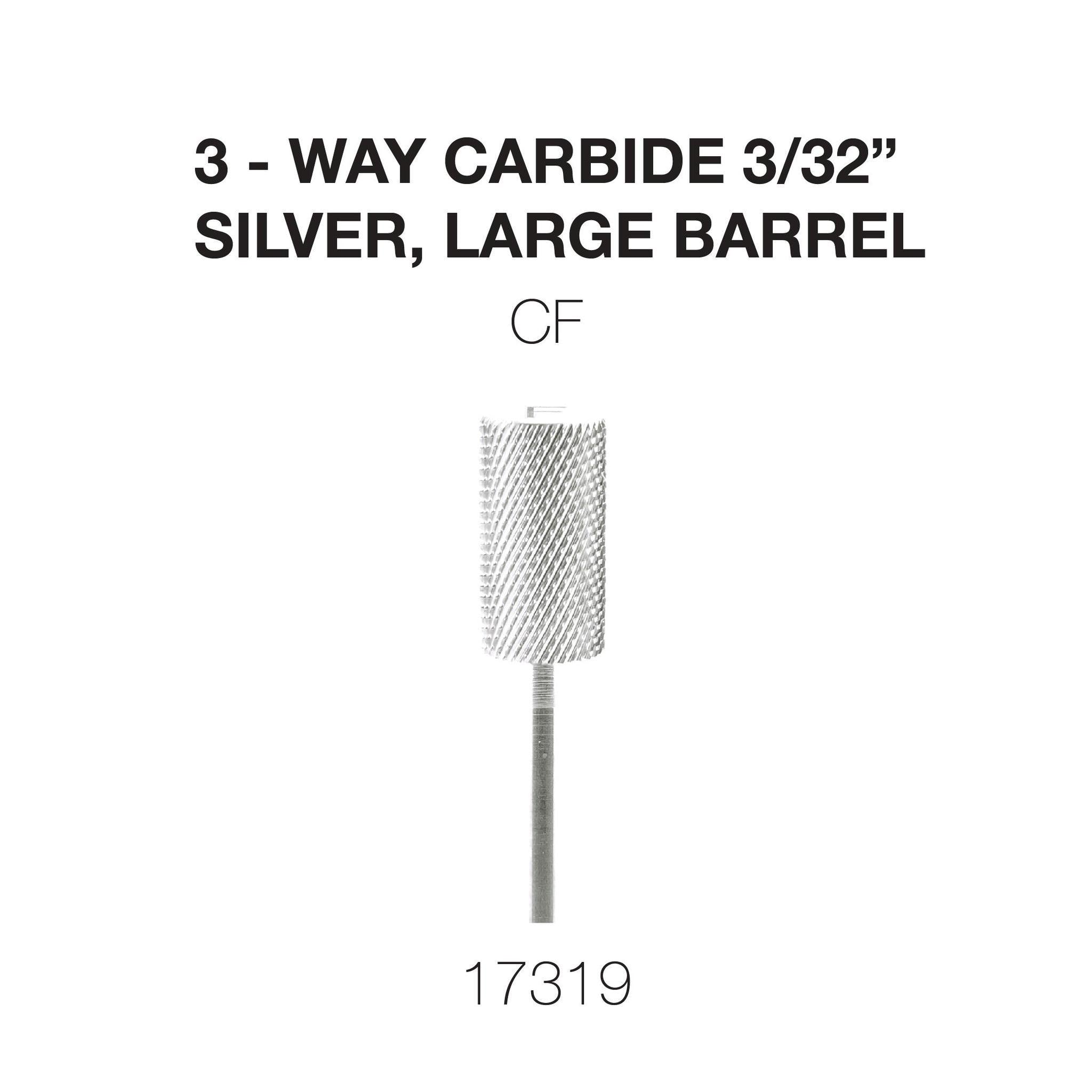 Cre8tion 3-Way Carbide Silver, Large Barrel 3/32"
