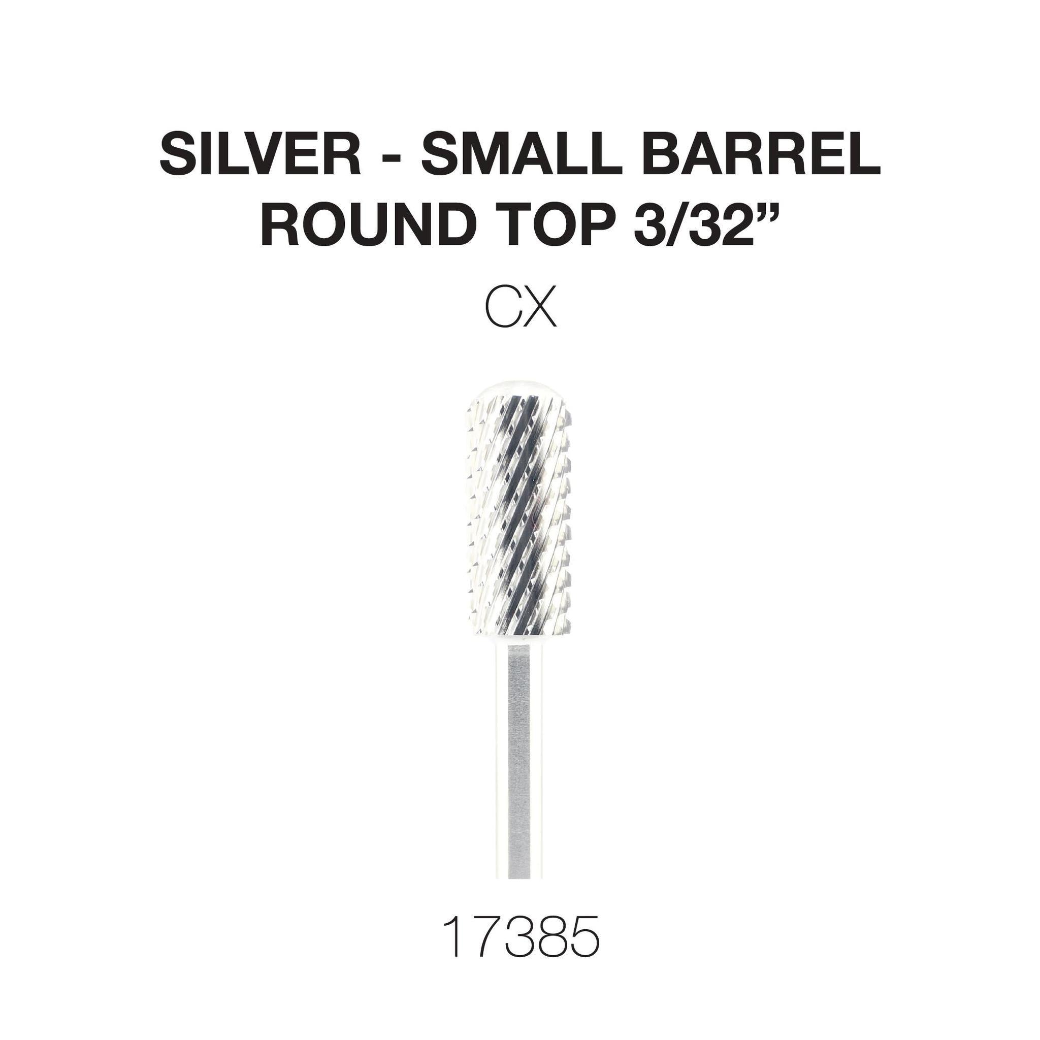 Cre8tion Silver Carbide- Small Barrel-Round Top- 3/32"