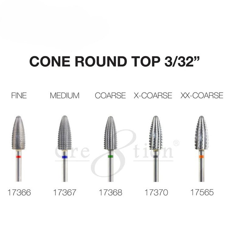 Cre8tion Cone Round Top Nail Filing Bit 3/32"